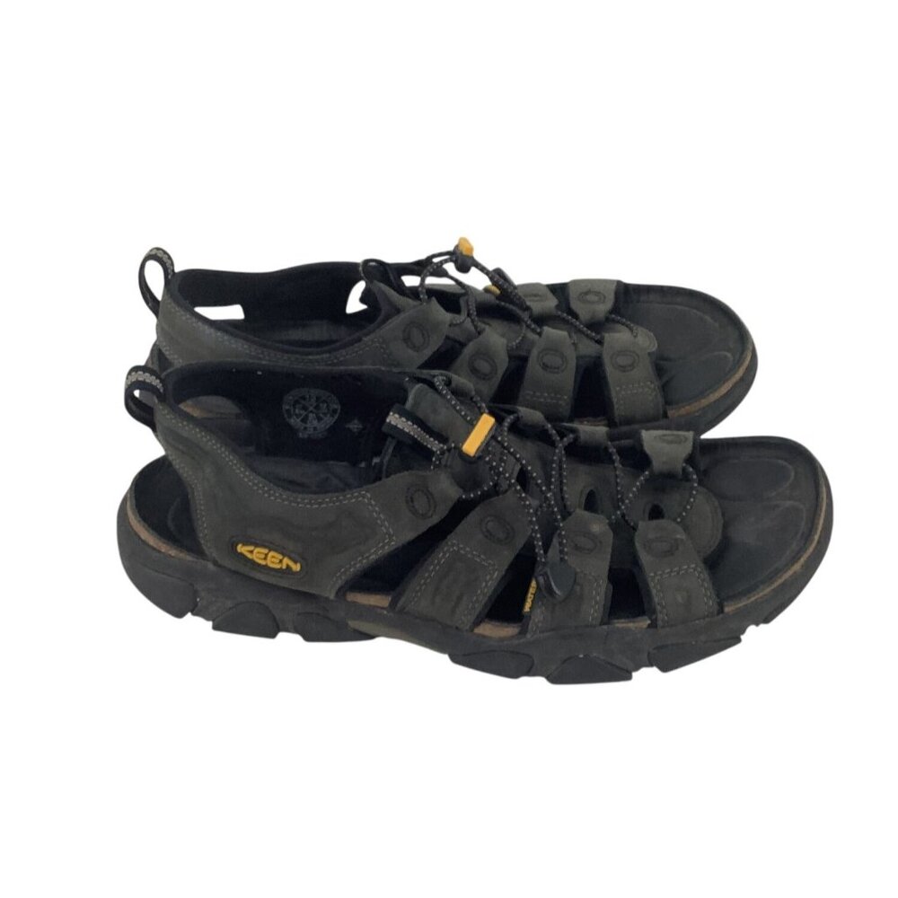 Keen Mens Black Leather Outdoor Sandals Size 13 Made In China - Picture 3 of 7